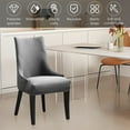 thumbnail image 3 of Dznils 2 Pack Chair Covers for Dining Room, Stretch Jacquard Wingback Chair Slipcovers, Gray, 3 of 10
