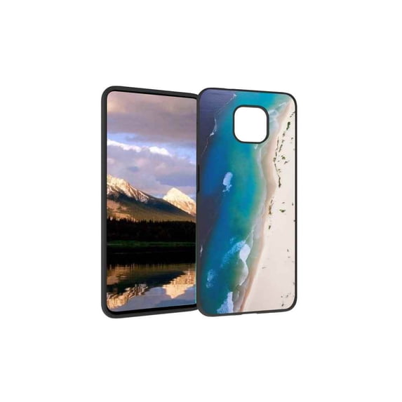 Compatible with Moto G Power 2021 Phone Case, Blue-Sea-Shore-23 Case Men Women, Flexible Silicone Shockproof Case for Moto G Power 2021
