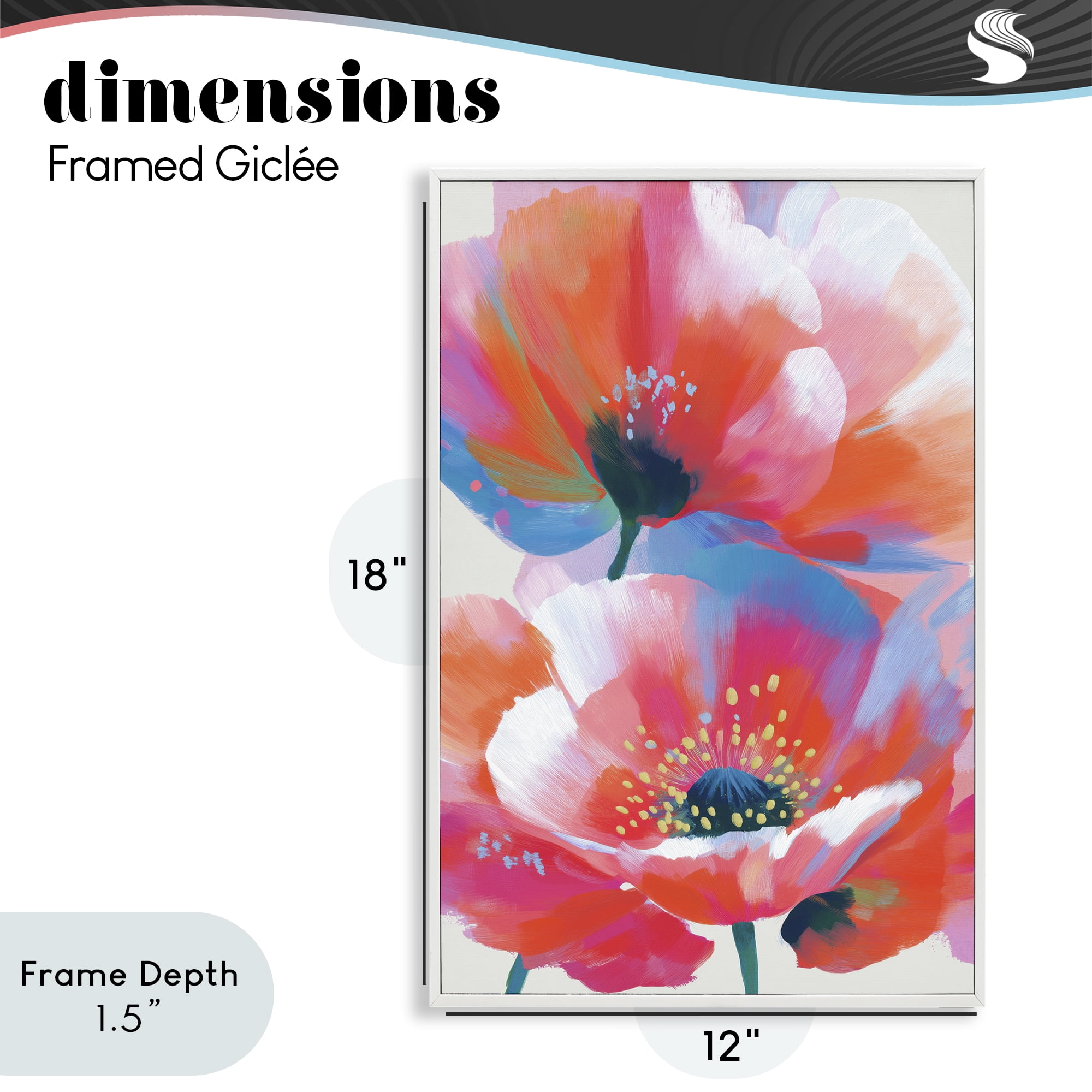 Stupell Industries Poppies in Soft Light White Framed Giclee Art, design by Chromatic Storm Studio