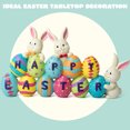 thumbnail image 5 of Joyfy Easter Decorations for Home, Bunny & Easter Egg Centerpiece Table Decor with Happy Easter Sign, Tabletop Ornaments Figurines for Home, Office, Party, Holiday (4.5 x 8.5 in), 5 of 8
