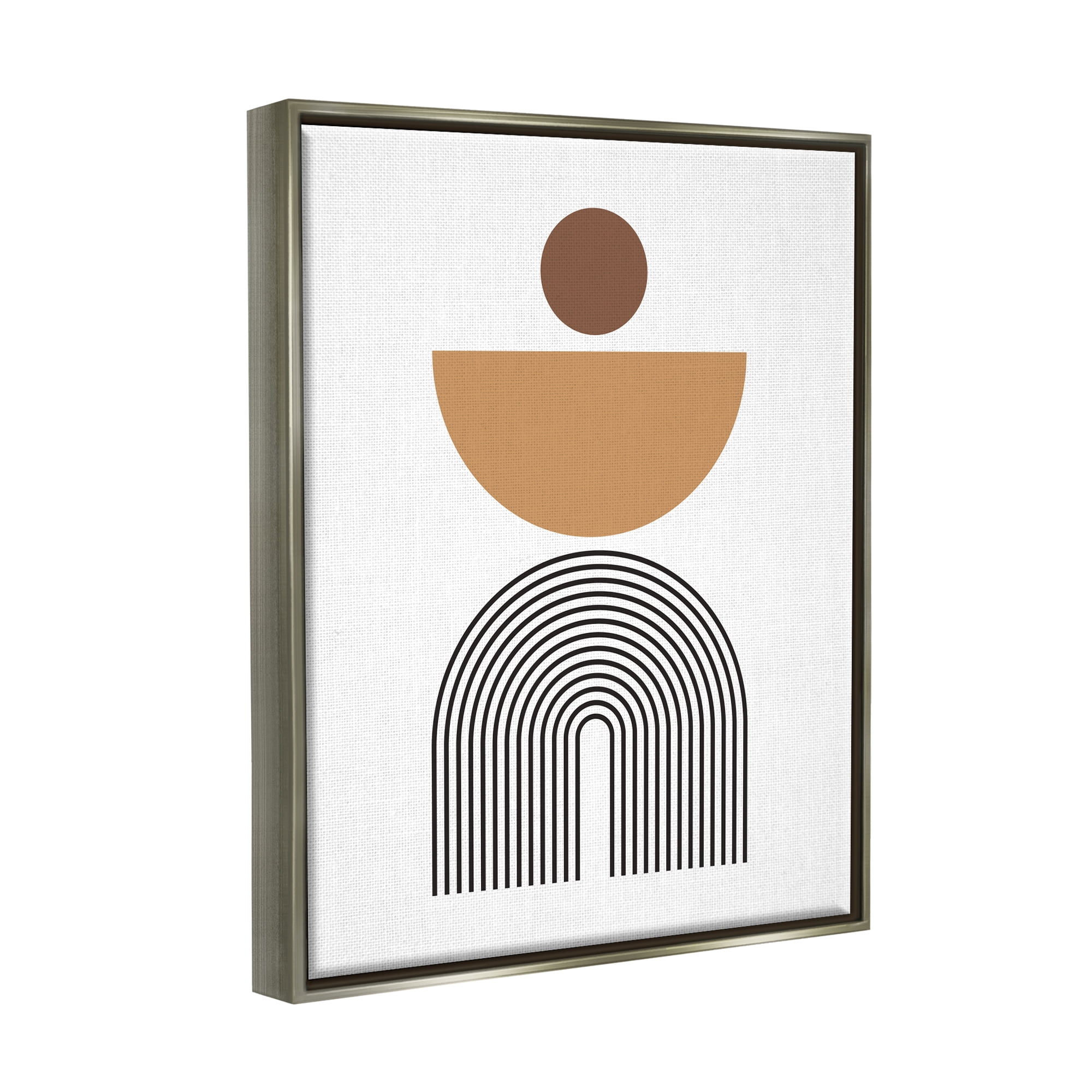 Stupell Industries Boho Modern Shapes Abstract Painting Gray Floater Framed Art Print Wall Art, 17 x 21