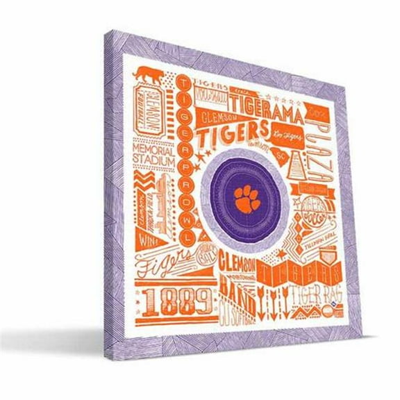 Paulson Designs CLPG2424 Clemson Pictograph Canvas, 24 x 24 in.