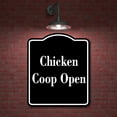 thumbnail image 2 of Chicken Coop Open BLACK Aluminum Composite Sign 15''x18'', 2 of 9