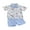 Blue, variant on Toddler Boys Easter Outfits Carrot Rabbit Print Bowtie Short Sleeve Shirts Tops and Shorts 2Pcs Summer Clothes Set