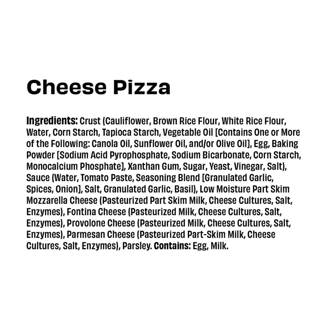 Cheese Lovers Cauliflower Crust Frozen Pizza, Gluten-Free, Brand CAULIPOWER