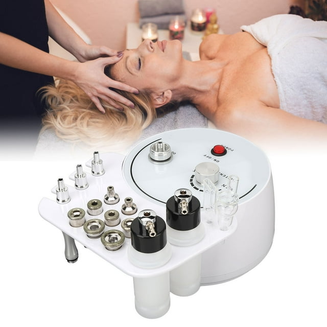 Skin Care Dermabrasion Machine, Promote Absorption Reduce Pimples Removable Holder 3 In 1 Dermabrasion Machine With 9 Heads For Chest