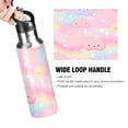 thumbnail image 4 of 1000ML Transparent Sports Water Bottle with Handle & Straw Portable Water Bottle for Outdoor Camping Gym Cute Stars and Pink Clouds, 4 of 7