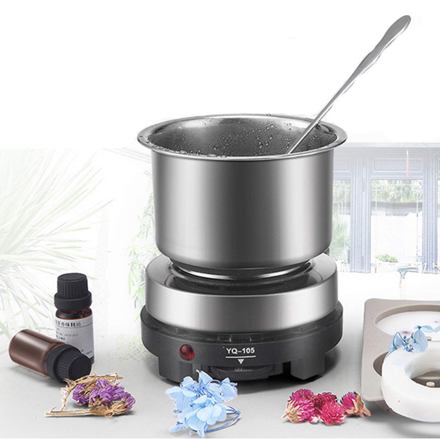 Small Hot Plate Mini Hot Plate, 500W Hot Plate Electric Single Burner Mini Portable Stove Cooktop Coffee Heater Cooking Water Heat Adjustable Temperature for Camping Kitchen Moka Pot 110V