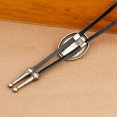 thumbnail image 6 of Unisex Vintage Oval Shape Stone Pendant Bolotie Western Faux Leather Rope Necktie Jewelry Shirt Collar Chain Necklace, 6 of 9