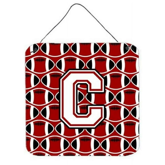 Letter C Football Cardinal & White Wall or Door Hanging Prints