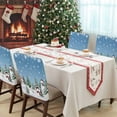 thumbnail image 4 of Christmas Chair Covers Set of 6 Snowman Christmas Tree Forest Winter Snow Blue Chair Back Covers Stretch Removable Washable Slipcovers Protector for Dining Room Kitchen Party Decor, 4 of 5