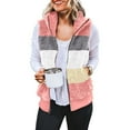 thumbnail image 2 of ZRBYWB Womens Coats Women's Plus Size Casual Color Block Plush Sweatshirt Zipper Blouse Warm Coat Vest Tanks Fashion Overcoat, 2 of 5