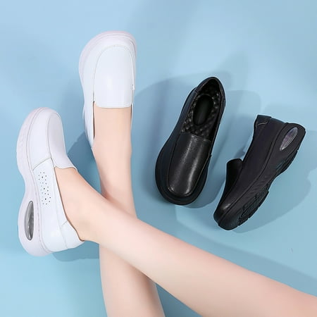 

Cathalem Summer Sandals for Women Ladies Shoes Slope Heel Shoes Soft Soles Breathable And Comfortable Leather Small White Shoes Shoes White 6.5