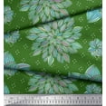 thumbnail image 2 of Soimoi Green Cotton Duck Fabric Artistic Floral Fabric Prints By Yard 42 Inch Wide, 2 of 3