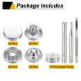 thumbnail image 3 of Uxcell 24Set 12.5mm Leather Snap Fastener Kit 2.72" Long w 4 Install Tools, Silver, 3 of 6