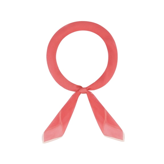 INSPIRE CHIC Women's Mother's Day Solid Chiffon Scarf Ribbon Square Silky Satin Elegant Neckerchief Handkerchief for Gift Office One Size Watermelon Red