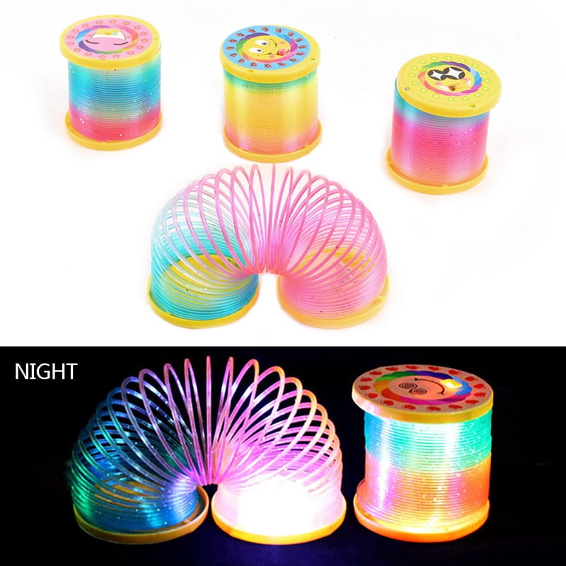 Glowing  Magic Plastic Colorful Rainbow Spring Circle Ring Light Toy