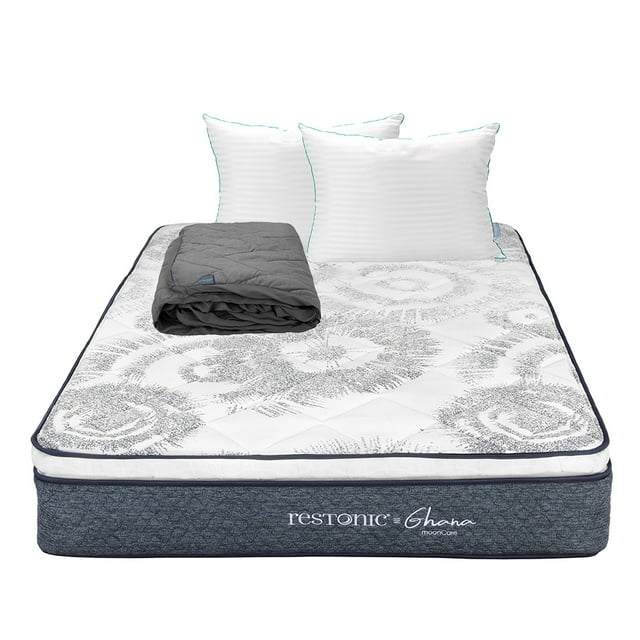 Colchón Individual Restonic Ghana + Almohadas Royal Twin + Protector de Colchón Lux