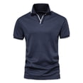 thumbnail image 2 of Nnhblu Men Polyester Short Sleeve V-Neck Casual Men'S T-Shirts Dark Blue XXL, 2 of 9
