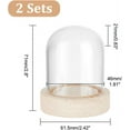 thumbnail image 2 of 2 Sets Glass Display Dome 2.42" in Diameter Round Glass Display Dome Glass Cloche Dome Clear Glass Display Dome Cover with Wood Base, 2 of 8