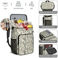 thumbnail image 3 of Romantic Rose and Peony Spring Pattern Insulated Cooler Backpack - 20L Soft Cooler with Padded Straps, 3 of 5
