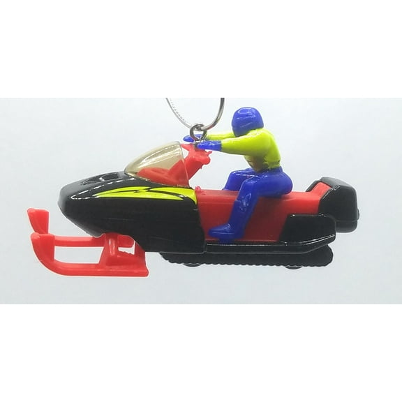 Christmas Ornament for Snowmobile Black Red Yellow