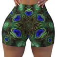 thumbnail image 2 of Honeii Peacock Feathers Print Women's Workout Shorts, Gym Shorts for Active Wear, Sports Shorts,Women's Running Shorts,Quick Dry Athletic Shorts-XX-Large, 2 of 8