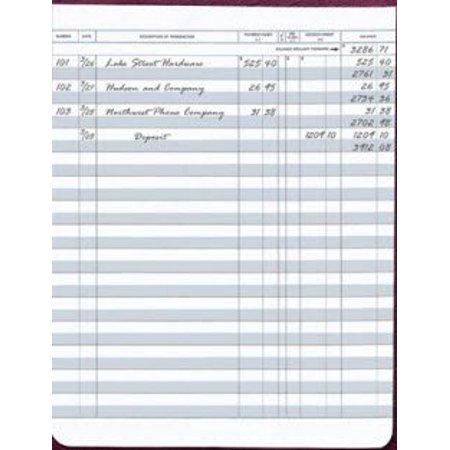 EGP Check Registers for Deskbook Checks, Size: 6 3/8 x 8 1/4, 5 registers