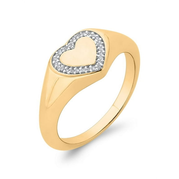 KATARINA Diamond Cluster Heart Fashion Ring in 10K Yellow Gold (1/20 cttw, G-H, I2-I3) (Size-7.75)