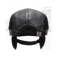 thumbnail image 3 of Sombrero de otoño e invierno boina de lana nueva gorra delantera protección para los oídos boina de cuero, negro JM, 3 of 5