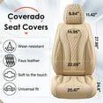 thumbnail image 2 of Coverado Front Car Seat Covers, Premium Leather Driver Passenger Seat Protectors, Luxury Auto Interior Cushions Universal Fit for Most Cars, SUVs and Trucks, Beige, 2 of 9