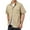 Khaki, variant on Men's Linen Short Sleeve Button Down Shirt - Casual Summer Outdoor Shirt, Turn-Down Collar, -Resistant, M-XXXXXL Sizes