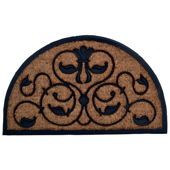 Imports Decor Half-round Rubber Back Coir Doormat, Brigoder, 18-Inch by 30-Inch