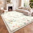 thumbnail image 3 of Garvee 5'x7' Floral Area Rug Vintage Botanical Butterfly Carpet, Washable Non-Slip Low Pile Rug for Living Room Bedroom Dining Room Home Decor, Beige, 3 of 8