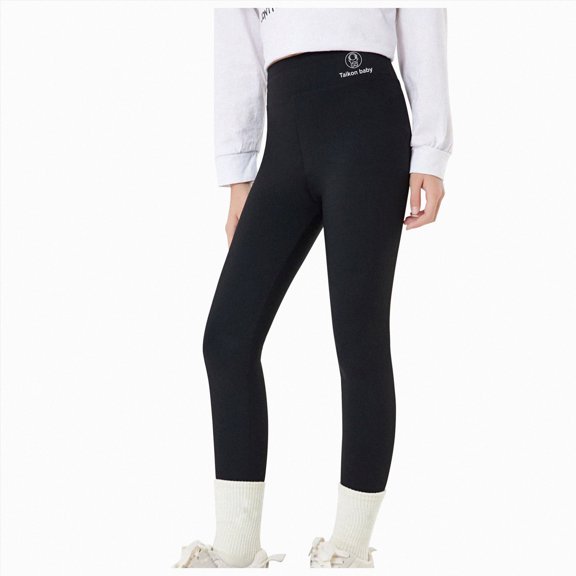 Gubotare Yoga Leggings for Girls Girls Print Flare Leggings Kids Elastic High Waisted Bell Bottoms Yoga Pants with Pockets Size 14-16 (Black,14-16 Years)