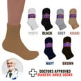 thumbnail image 3 of Diabetic Ankle Socks, Non-Binding Circulatory Cushion Cotton Quarter Socks for Men’s Women’s (Khaki - 12 Pairs, Socks Size 13-15, Fit Men's Shoe Size 9-14), 3 of 6