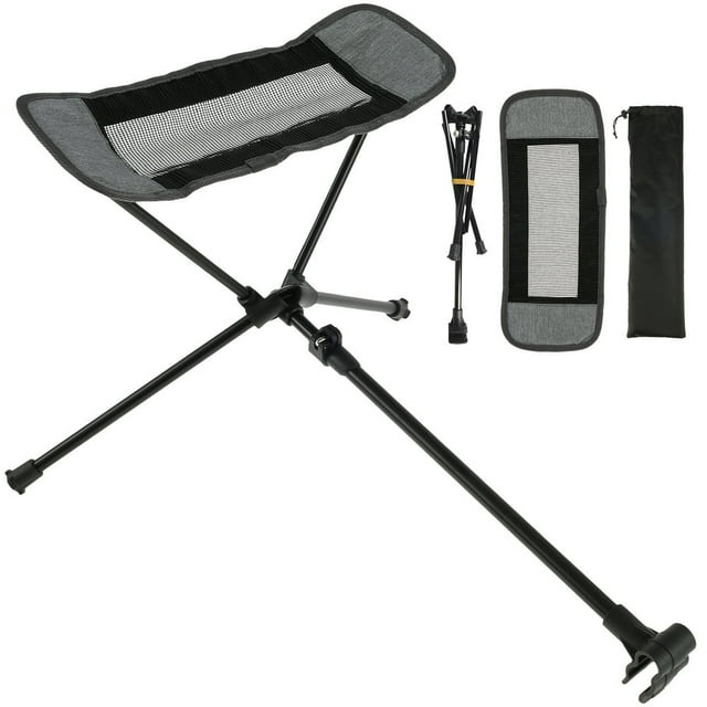DEBGFS Repose-Pieds de Chaise de Camping Portable Pliant Jambe Repose-Pieds de Camping Robuste Amovible Repose-Pieds de Camping Rétractable, Gris
