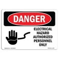 thumbnail image 1 of SignMission OS-DS-D-35-L-1197 OSHA Danger Sign - Electrical Hazard Authorized Personnel Only, 1 of 1