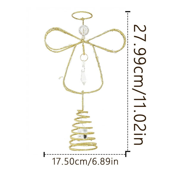 Upgraded Christmas CrystalAngel Tree Topper With Light-Up Feature