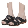 thumbnail image 3 of HNMKIU Women Sandals Comfortable Women's Slides with Floral Hollow Out Design for Daily Leisure Thick Sole Open Toe Footwear for Casual Outfits Summer Shoes Black,9.5, 3 of 8