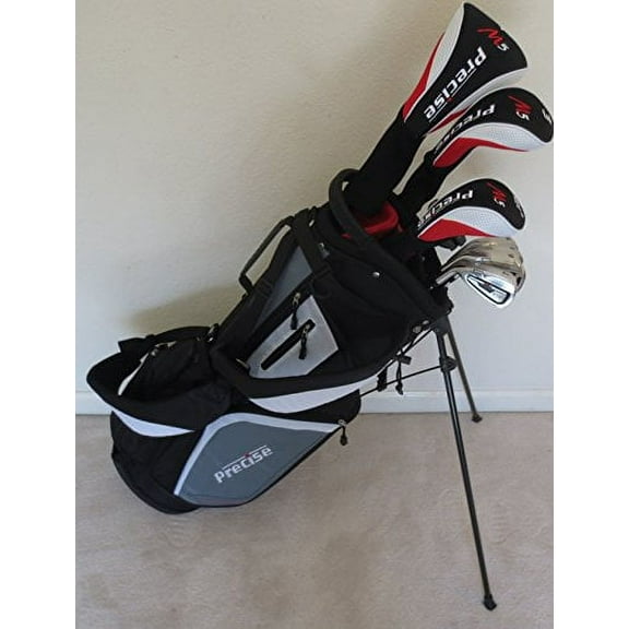 Mens Left Handed Complete Golf Set Driver, Fairway Wood, Hybrid, Irons, Putter & Stand Bag