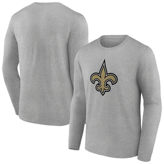Men's Gray New Orleans Saints Primary Team Logo Long Sleeve T-Shirt