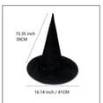 thumbnail image 3 of Halloween Witch Pointed Hat Wide Brim Top Velvet Gothic Headwear Accessory (Hot Pink One Size), 3 of 3