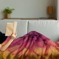 thumbnail image 3 of Floral Soft Flannel Fleece Throw Blanket, Top View Macro Shot of Dahlia Petals Scene, Cozy Plush for Indoor and Outdoor Use, 70" x 90", Magenta Apricot, by Ambesonne, 3 of 5