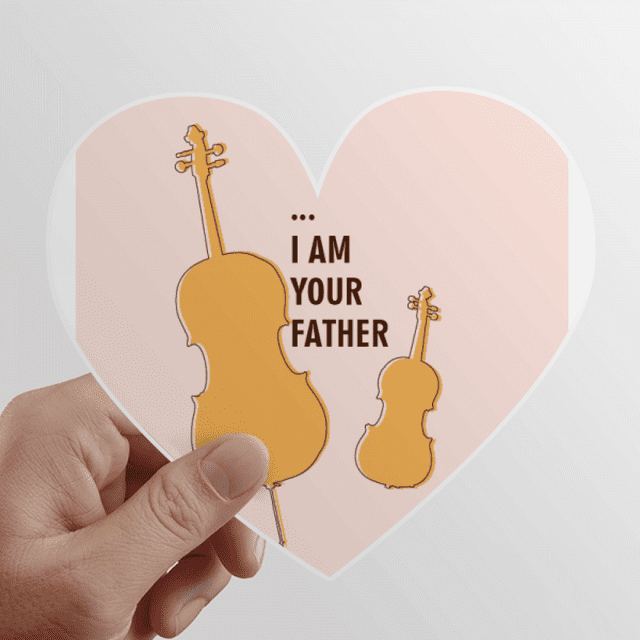 Cello Music Father Art Deco Fashion Heart Vinyl Sticker Bicycle Bottle Decal