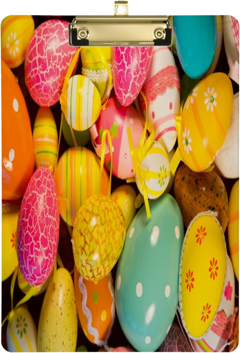 FMSHPON Easter Painted Eggs Clipboard Hardboard Wood Nursing Clip Board