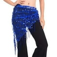 thumbnail image 2 of Qarigey Lady Belly Dance Hip Bufanda Accesorios Bellydance Cintura Traje Nylon Malla Hilo Suministros de belleza Rendimiento Azul Cinturones Azul oscuro Qarigey PS15803-05, 2 of 6
