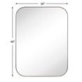 thumbnail image 4 of Mid-Century Modern Chic Metal Rounded Wall Mirrors 36'' x 48'' - Rubbed Bronze, 4 of 5