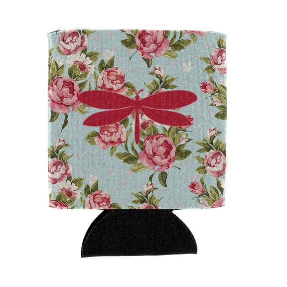 Carolines Treasures BB1061-RS-BU-CC Moth Shabby Chic Blue Roses Can or Bottle Hugger Blue Can Hugger multicolor