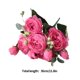 thumbnail image 3 of Ramo de flores 5 cabezas Capullos de rosas artificiales Boda decorativa Tela de seda de plástico Flor falsa, Rosa roja Kearding HA6434-05B, 3 of 6